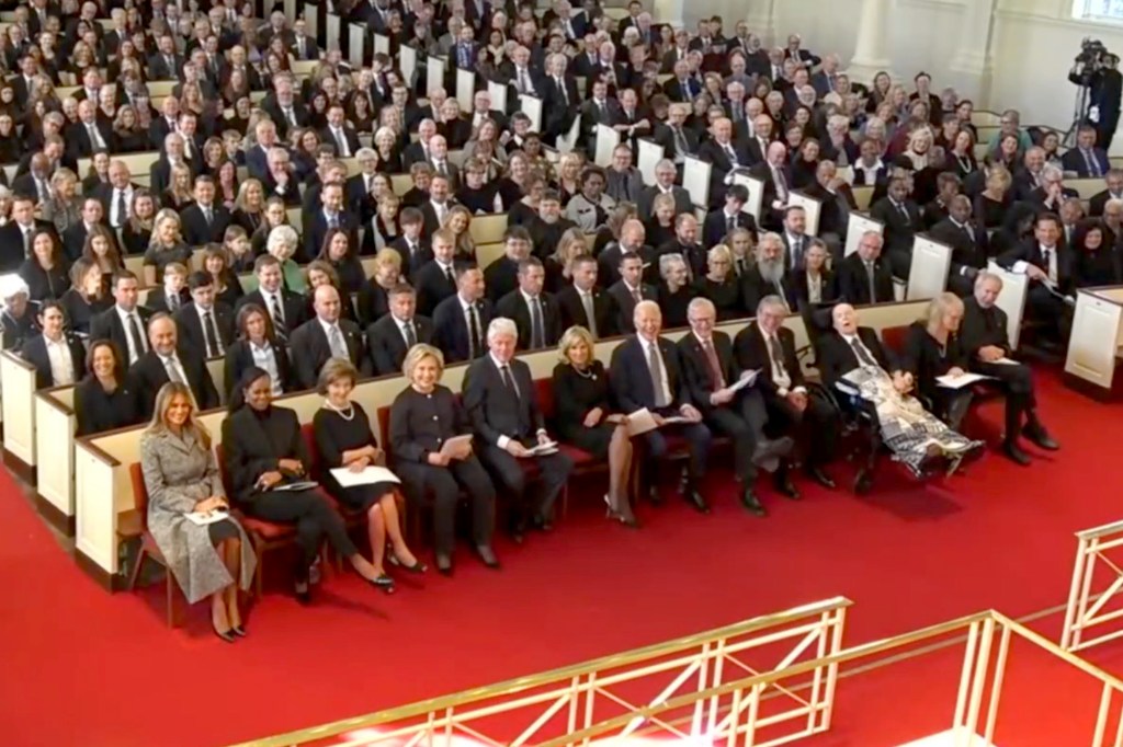 President Biden and former presidents and first ladies line up at Rosalynn Cater's memorial service.