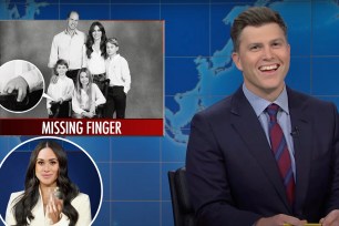 Prince William and Kate Middleton's Christmas card was the subject of mockery on "Saturday Night Live" yesterday after several eagle-eyed viewers noticed that Prince Louis was missing a middle finger.