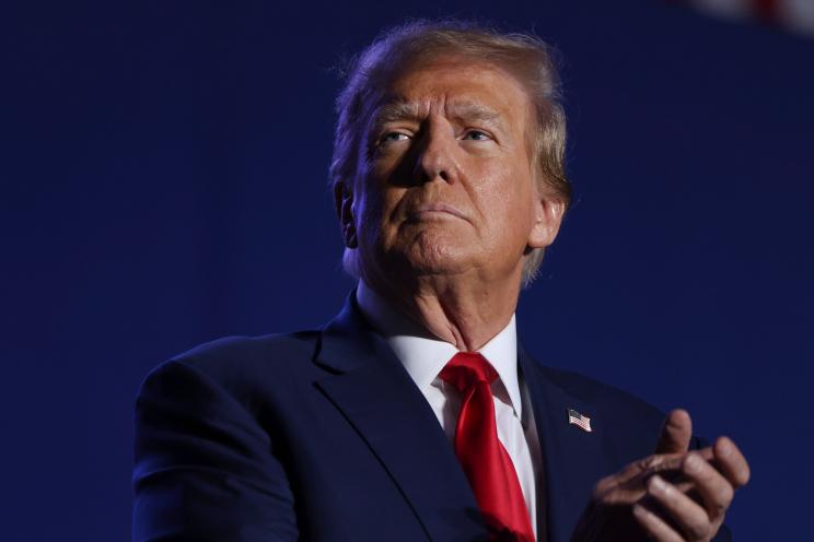 Former President Donald Trump speaks at a campaign rally, Saturday, Dec. 16, 2023, in Durham, N.H.