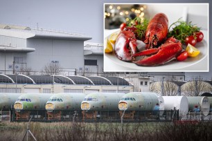 A photo of Airbus and a holiday dinner.