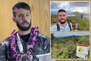 A California hiker fell 1,000 feet off a Hawaiian mountain, but miraculously survived.