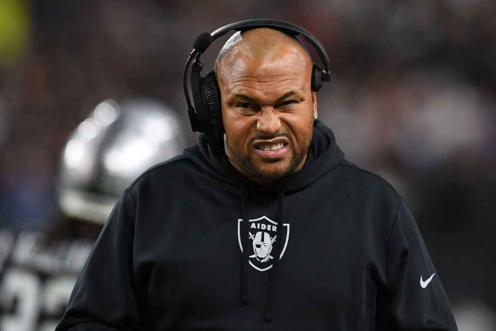 Antonio Pierce got emotional in his postgame interview after the Raiders stunned the Chiefs 20-14 at Arrowhead Stadium on Christmas.