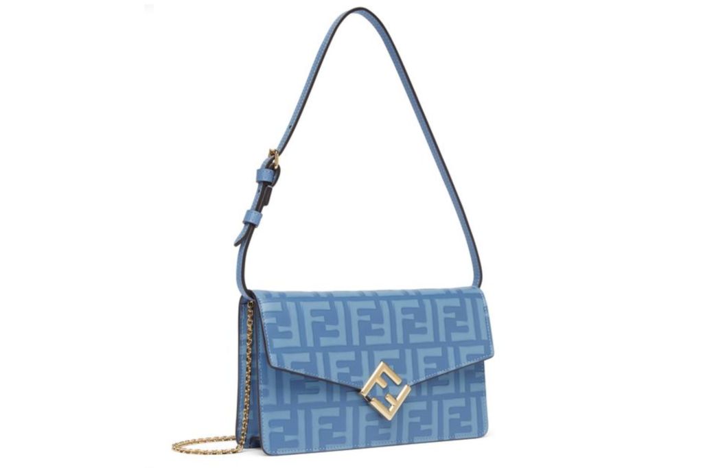 A blue Fendi wallet purse