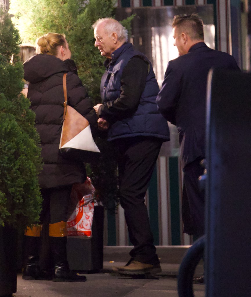 Bill Murray attending Scarlett Johansson and Colin Jost's holiday party. 