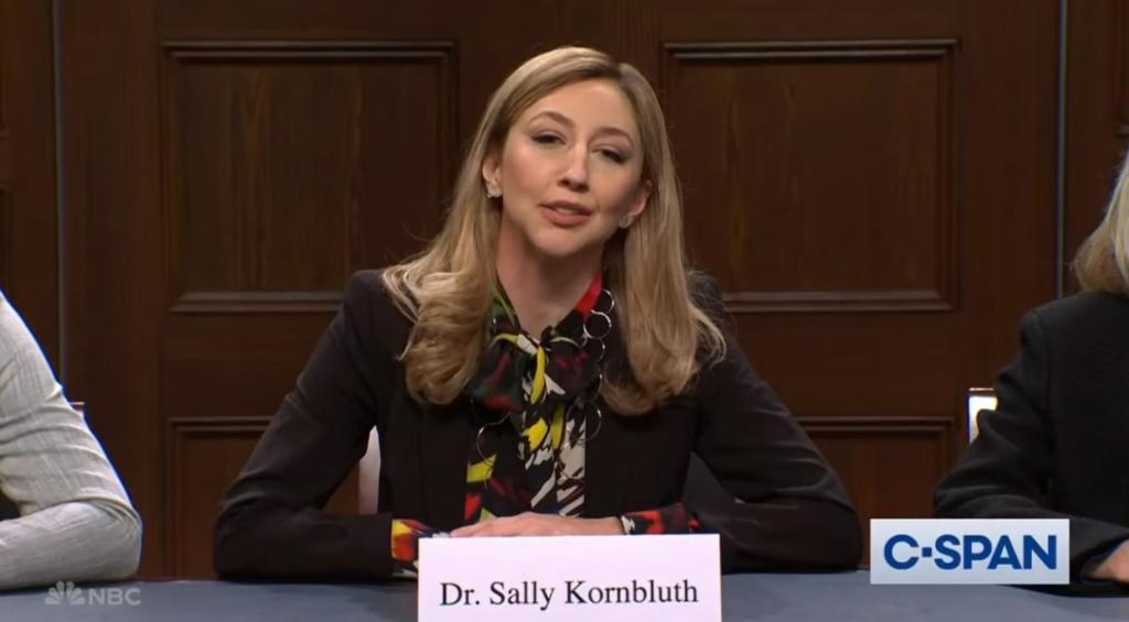 Heidi Gardner portrayed the president of MIT Dr. Sally Kornbluth.