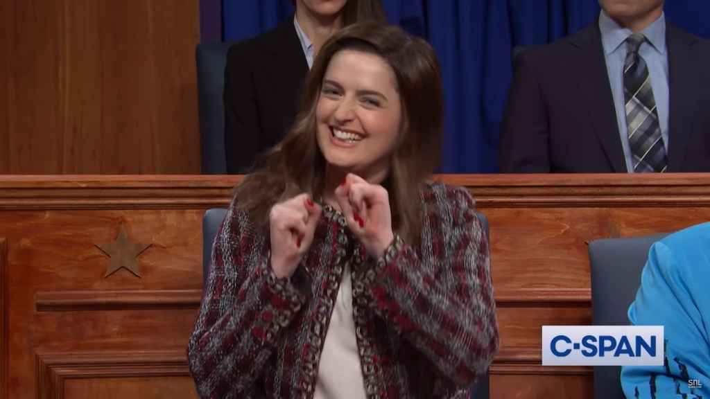 Chloe Troast as Elise Stefanik on "Saturday Night Live"