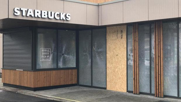 Some Starbucks locations had to temporarily shutter after windows were smashed and spray paint vandalized the walls and floors.