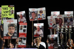 Family members of the estimated 137 hostages still in Gaza demanded their release during a demonstration in Tel Aviv on Saturday.