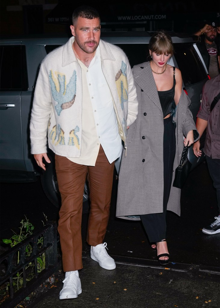 Travis Kelce and Taylor Swift in October 2023.