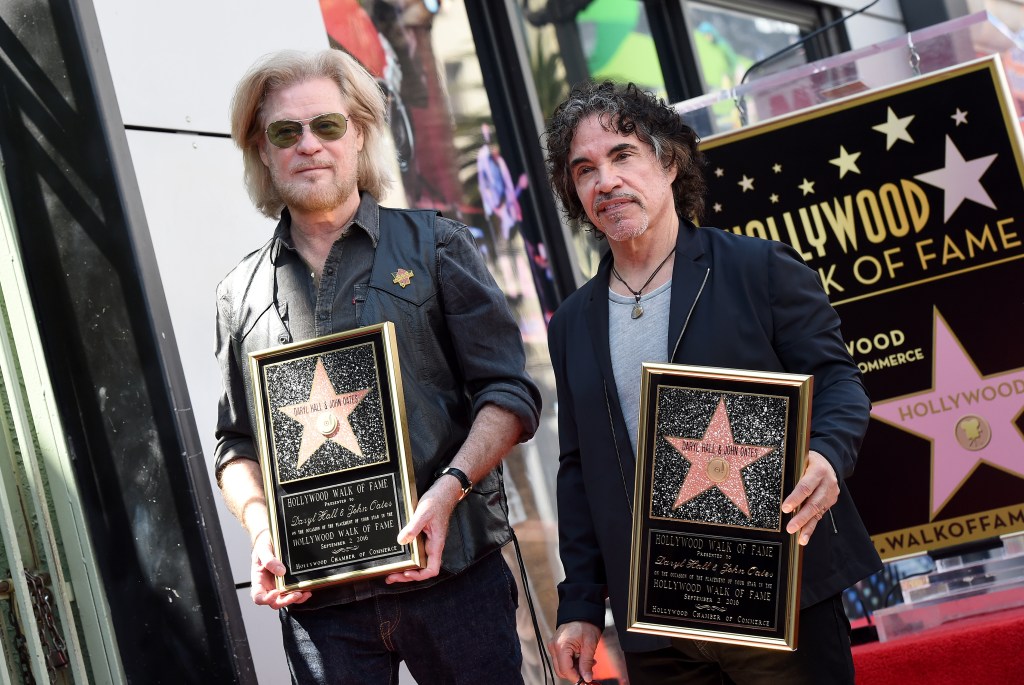 Daryl Hall and John Oates are honored with a star on the Hollywood Walk of Fame on September 2, 2016. 
