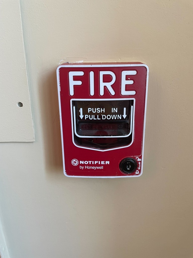 Photo of a fire alarm reportedly pulled by Rep. Jamaal Bowman (D-NY) in the Cannon House Office Building. 