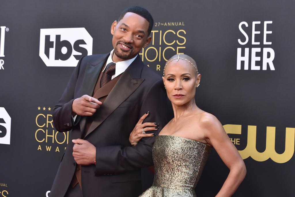 Will Smith and Jada Pinkett Smith at the 27th annual Critics Choice Awards in Los Angeles on March 13, 2022. 