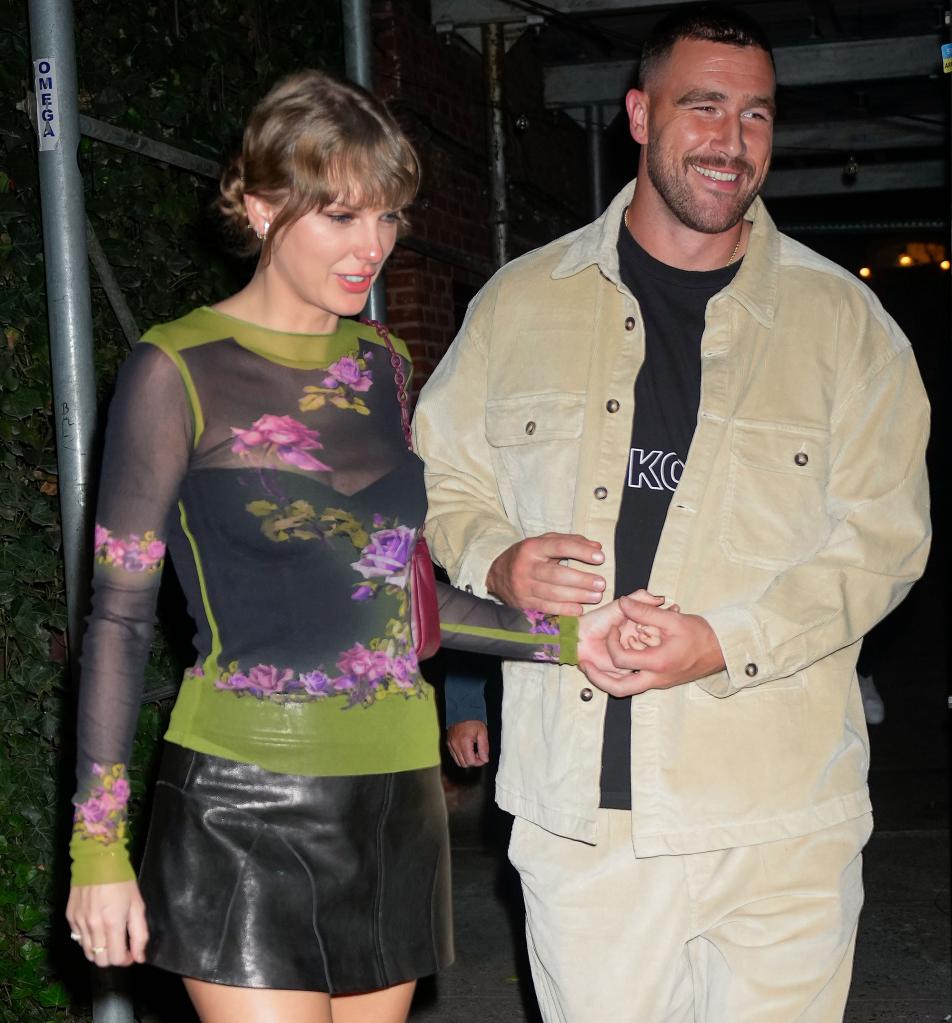 Taylor Swift and Travis Kelce in October 2023.