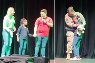 The daughter and mother, who is in the US Army reunited Friday.