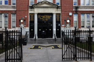 Migrants are being temporarily housed in a Brooklyn High School due to inclement weather.