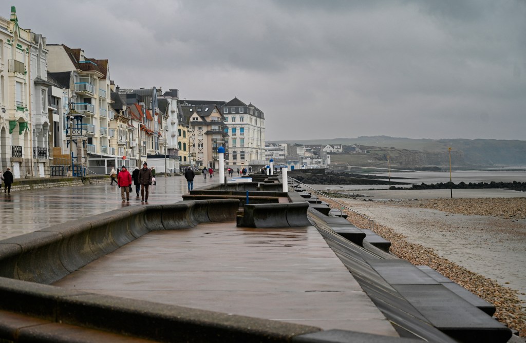 This photograph taken on January 14, 2024, shows the beach of Wimereux, northern France.