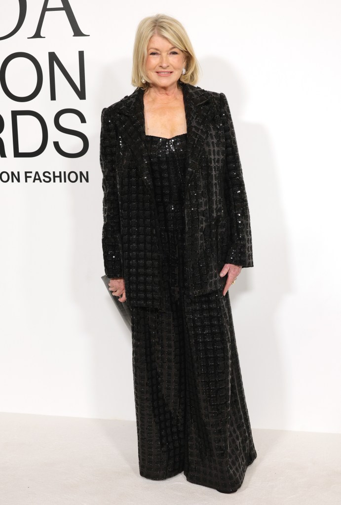 Martha Stewart wearing a black dress at 2023 CFDA Fashion Awards at American Museum of Natural History in New York City.