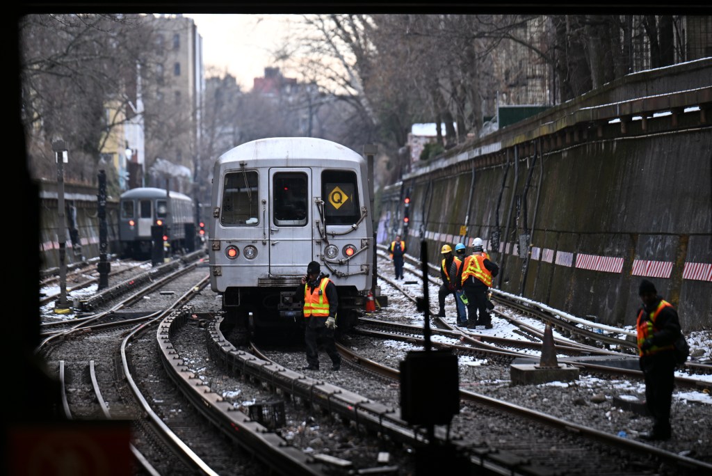 The scene where a male subway surfer was fatally struck at the Prospect Avenue station in Brooklyn Tuesday morning.