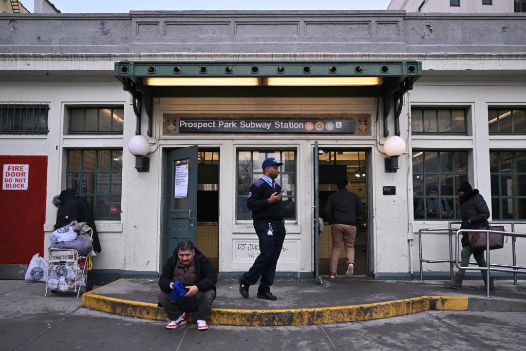 The scene where a male subway surfer was fatally struck at the Prospect Avenue station in Brooklyn Tuesday morning.