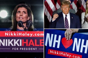 Nikki Haley and Donald Trump on the campaign trail composite image