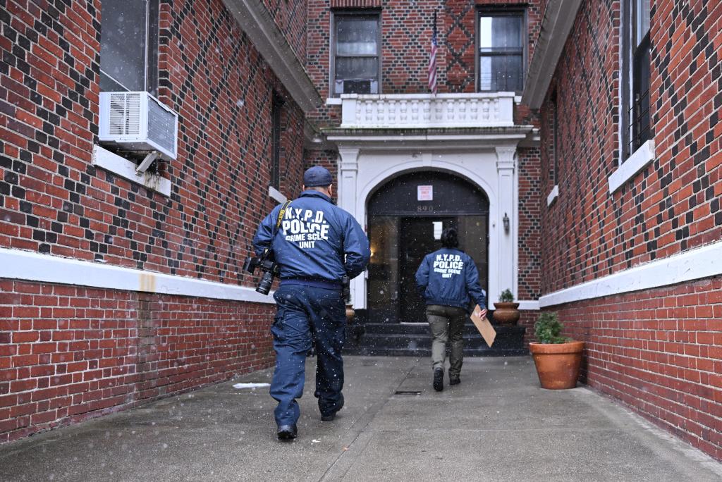 cops outside the apartment