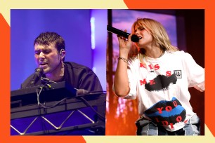 Fred Again (L) and Reneé Rapp are headlining at the 2024 Bonnaroo Music and Arts Festival.