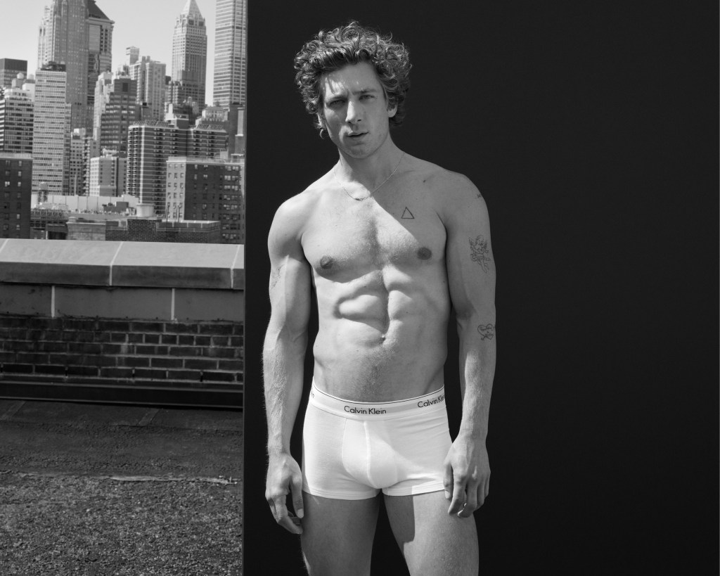 Jeremy Allen White smolders in shirtless Calvin Klein campaign.
