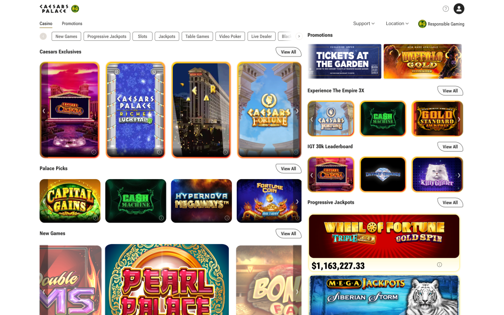 Caesars Palace Online Casino desktop website