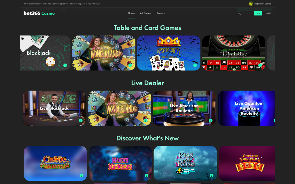 bet365 Casino desktop website