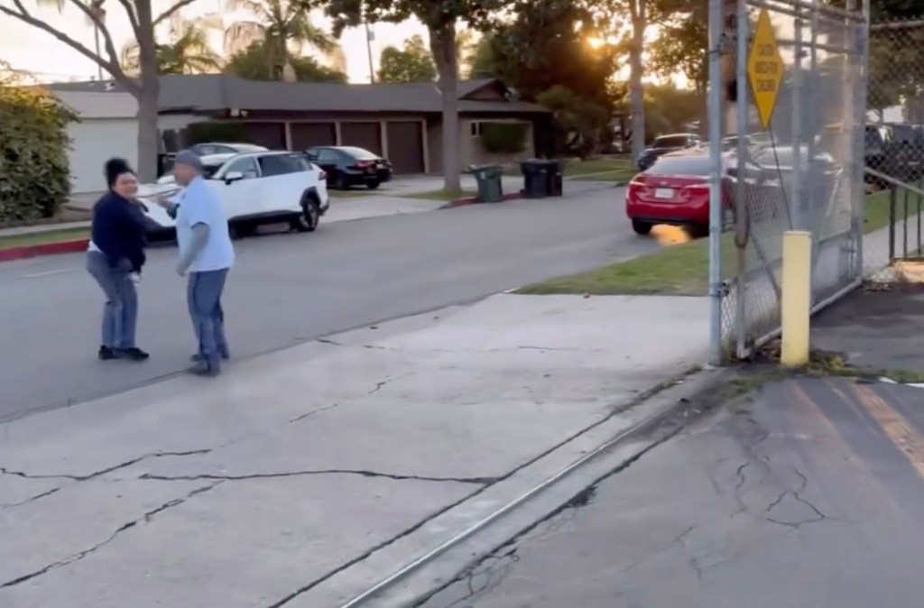 Postal workers seen after the heist in Fullerton, California 