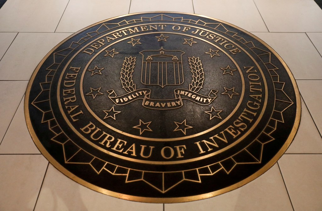 Seal of FBI on floor