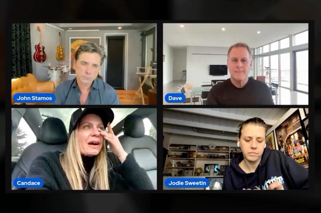 John Stamos, Dave Coulier, Candace Cameron Bure and Jodie Sweetin remember Bob Saget via Zoom. 