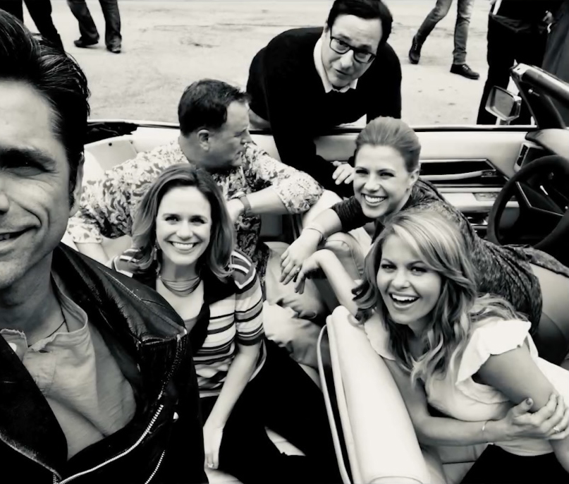 The cast of "Fuller House" on set. 