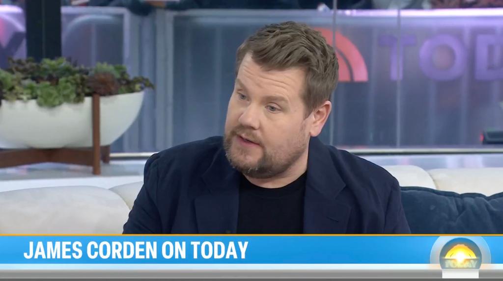 James Corden talking. 