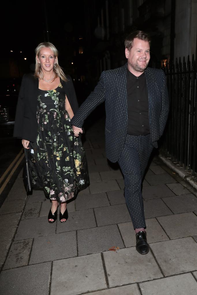 James Corden with his wife, Julia Carey. 