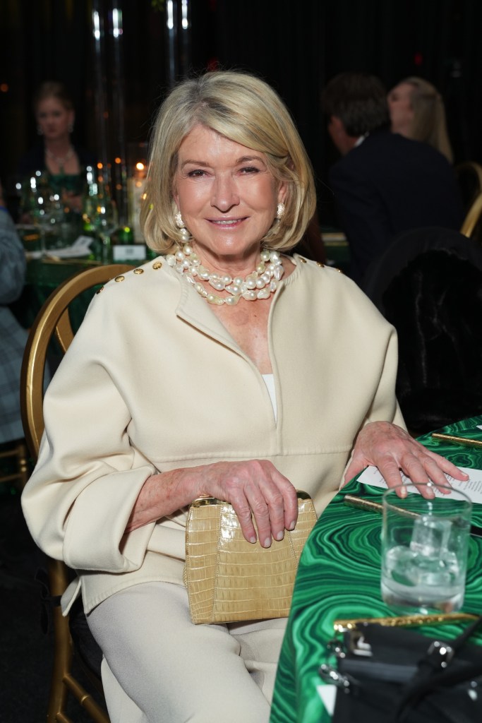 Martha Stewart sitting at a table at the Central Park Conservancy Annual Gala: A Night In The Emerald City in New York City.