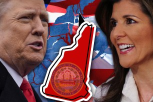 a map with Donald Trump and Nikki Haley