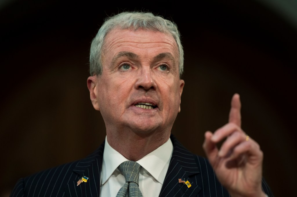 New Jersey Gov. Phil Murphy delivers his budget address to a joint session of the Legislature at the statehouse, in Trenton, N.J., Tuesday, Feb. 28, 2023. 