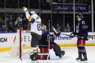 rangers lose to VGK