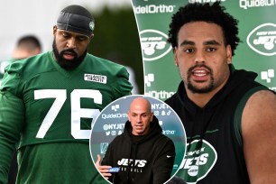 The Jets offensive line 