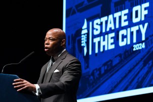 NYC Mayor Eric Adams gives the "State of the City Address", held at the Hostos Community College, 450 Grand Concourse, Bronx.