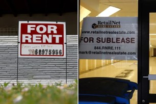 For rent and for sublease signs in a collage.