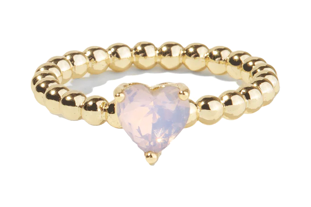 oomiay Strawberry Milk Gold Heart Ring