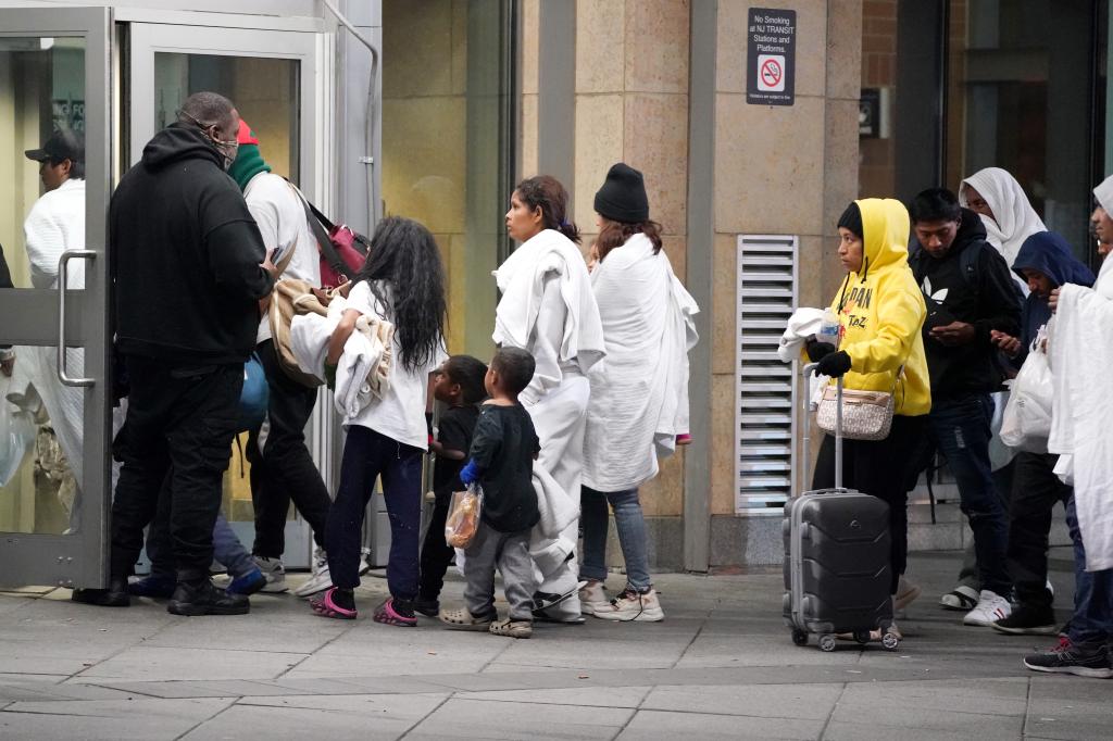 Migrants from the southern border were dropped off at Trenton Transportation Center in Trenton, NJ on January 3, 2024.