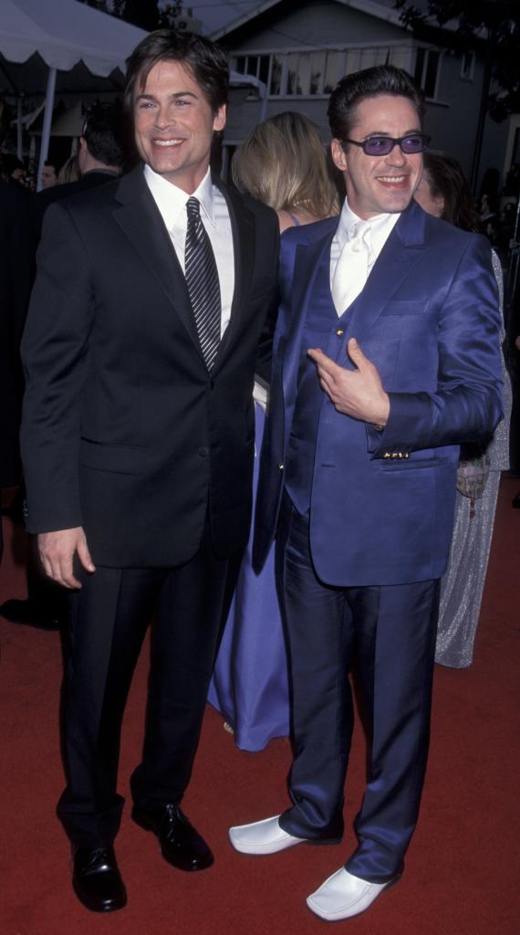Rob Lowe and actor Robert Downey Jr. attend the Seventh Annual Screen Actor's Guild of America Awards on March 11, 2001, at the Shrine Auditorium in LA.