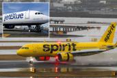 Spirit Airlines and JetBlue planes