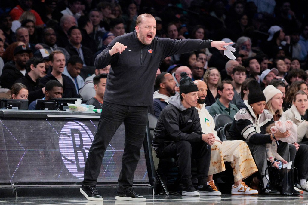 Tom Thibodeau coaches during the Knicks' win against the Nets earlier this week.