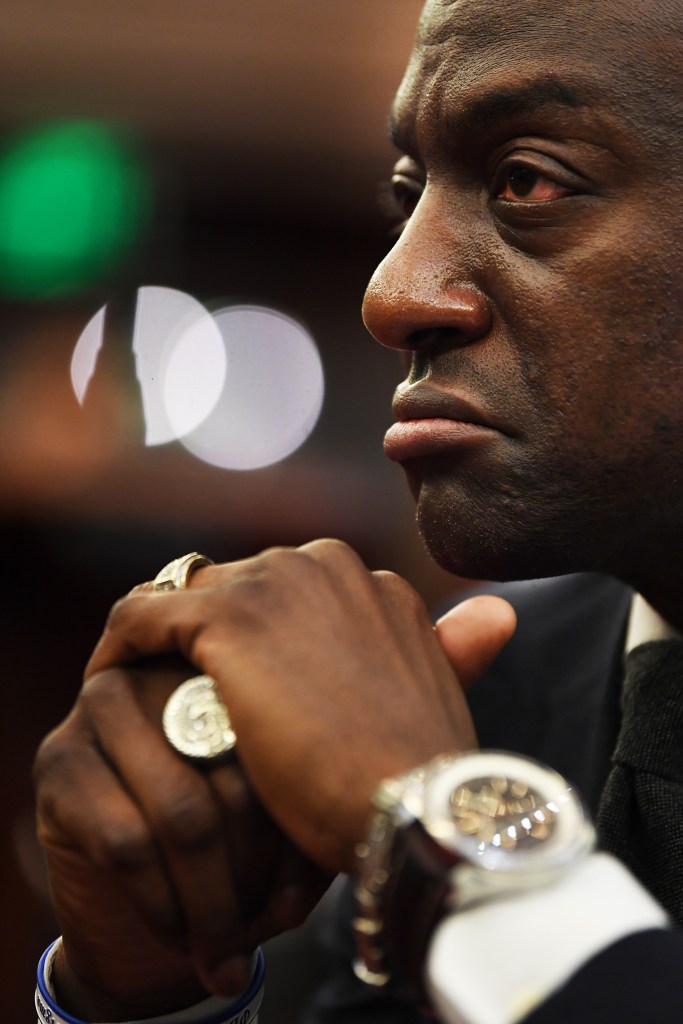 Yusef Salaam with his hands clasped.