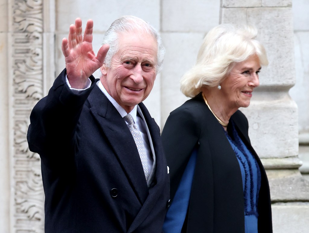 Charles began cancer treatment on Monday. He is pictured with Queen Camilla. 