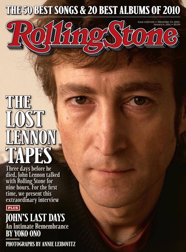 John Lennon on the cover of Rolling Stone magazine, December 23, 2010 issue.